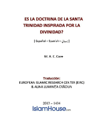 ES LA DOCTRINA DE LA SANTA TRINIDAD INSPIRADA POR LA DIVINIDAD